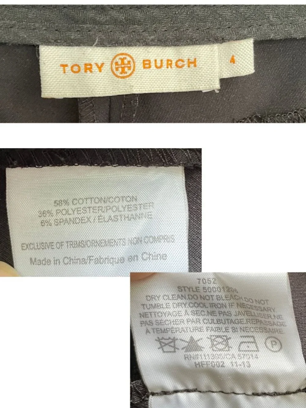 Tory Burch Callie Ankle Skinny Pant Sz 4 Black Side Zip Preppy